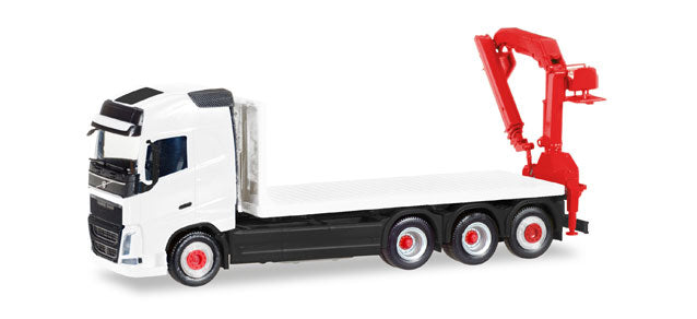 HERPA HO 1:87 - MiniKit Volvo FH Gl. 4 axle flat truck with loading crane item 013154