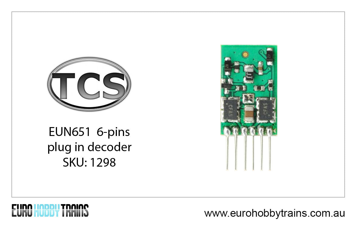 TCS DCC - EUN651 6-pins plug in decoder SKU-1298