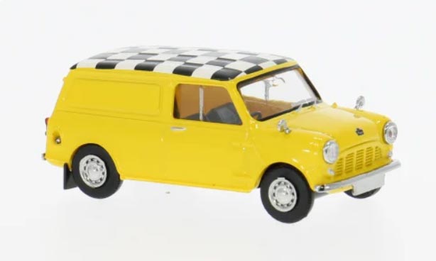 BREKINA 1:87 Austin Mini Countryman, Yellow, 1960, Checkered Flag - item 15364