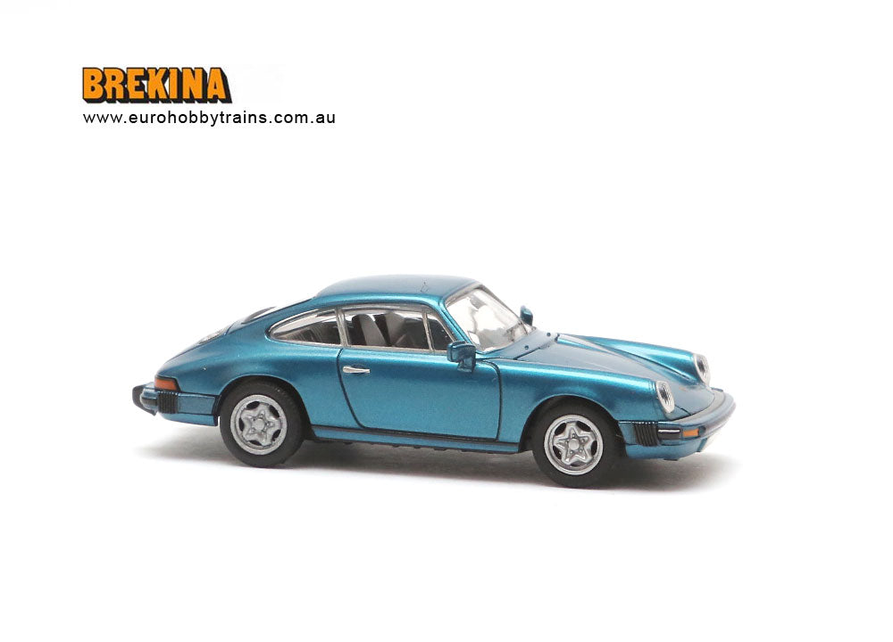 BREKINA 1:87 PORSCHE 911 coupe, metallic blue - item 16301