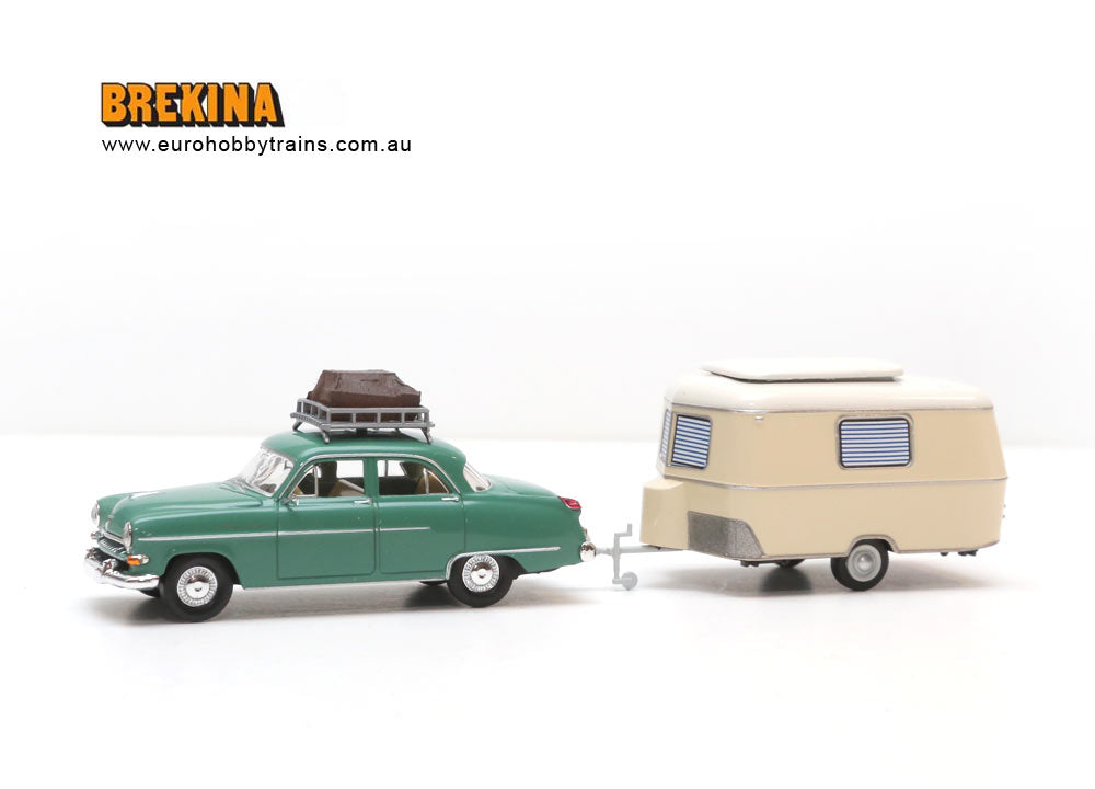 BREKINA 1:87 - Opel Kapitan with caravan item 20871