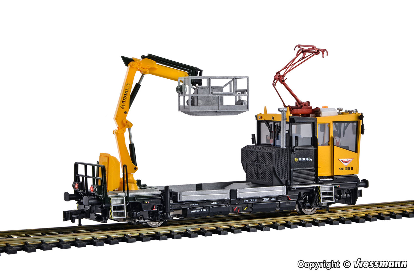 VIESSMANN 1:87 ROBEL track testing car 54.22 WIEBE with pantograph and basket, 2 Rail - item 2618