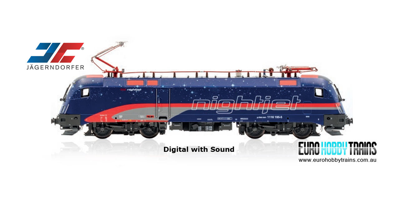 JAGERNDORFER 1:87 ÖBB NightJet 1116.195-5 Electric locomotive DCC with Sound - item 28202