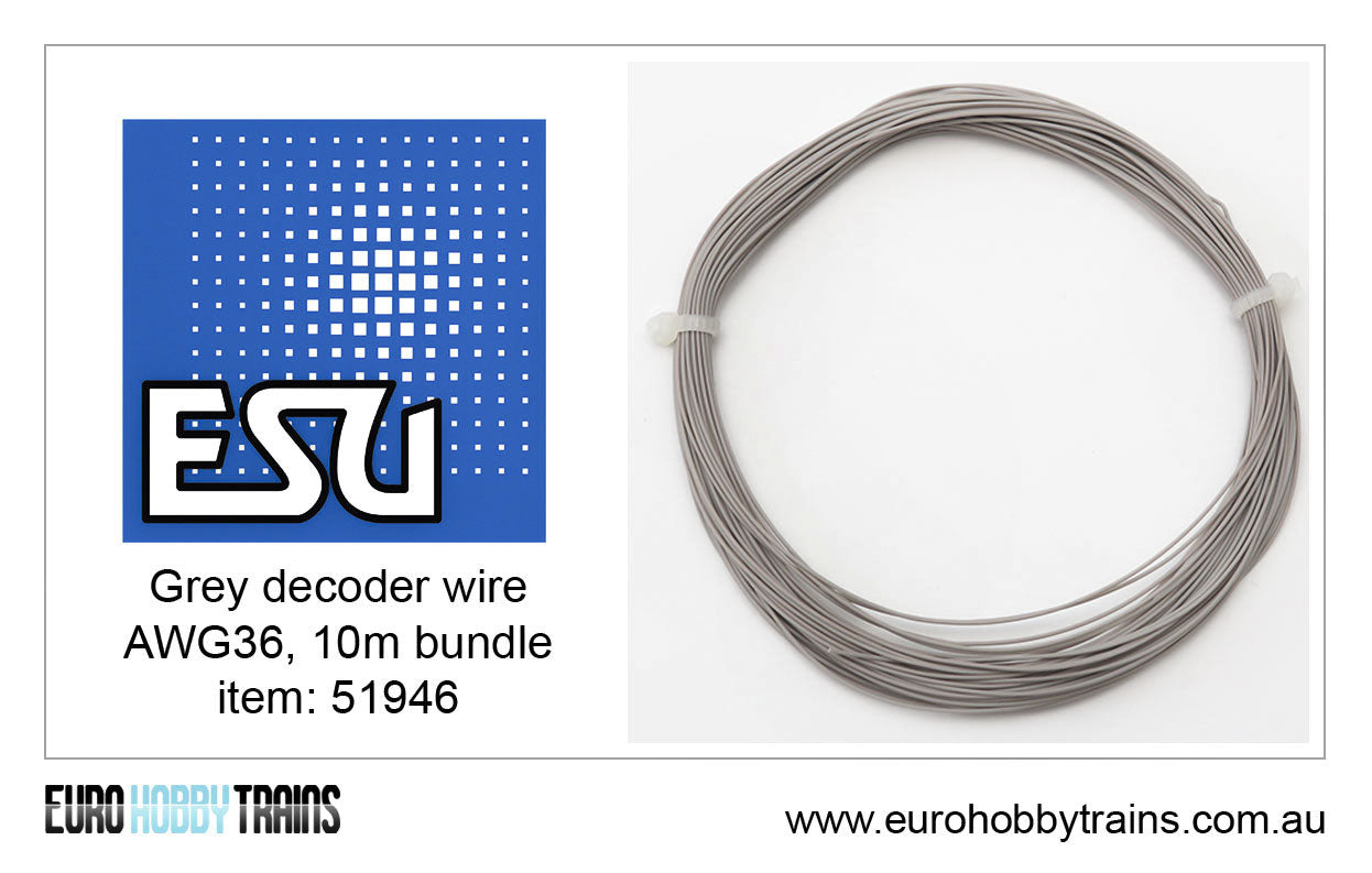 ESU GREY decoder wire - AWG36 - 10m item 51946