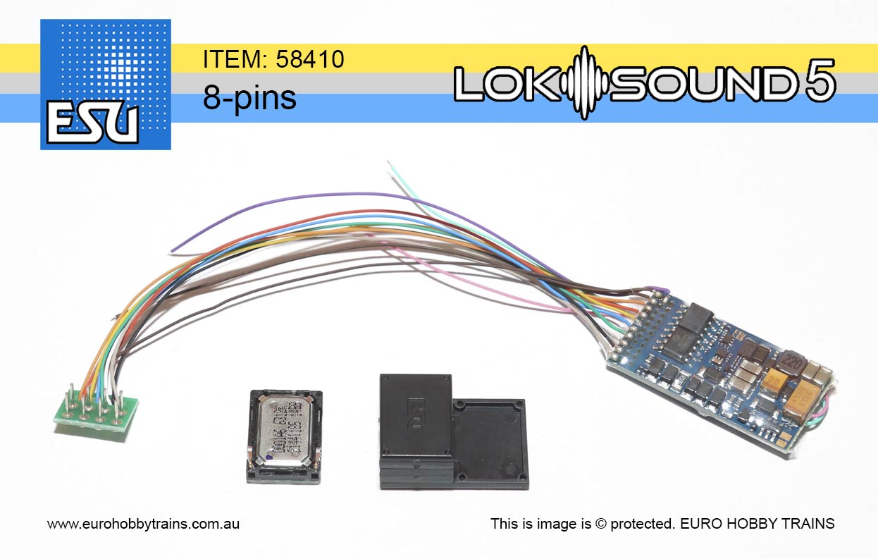 ESU LokSound 5 Sound decoder, 8-pins NEM652, with Speaker 11x15mm item 58410