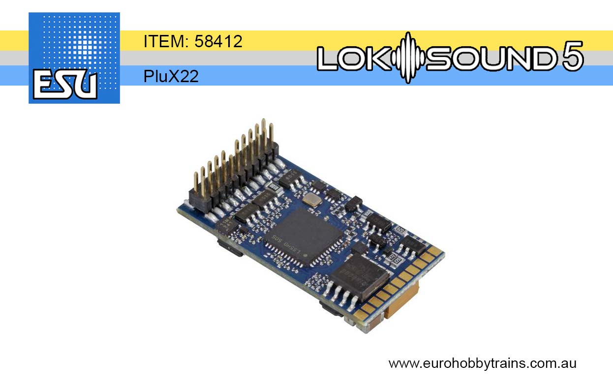 ESU LokSound 5 blank Sound decoder, DCC/MM/SX/M4 Plux22 with speaker 11x15mm item 58412