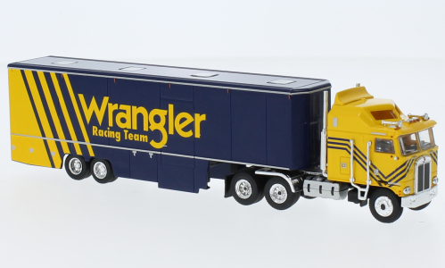BREKINA 1:87 Kenworth K 100 Aerodyne Renntransport-SZ, Wrangler Racing 1980 - item 85737