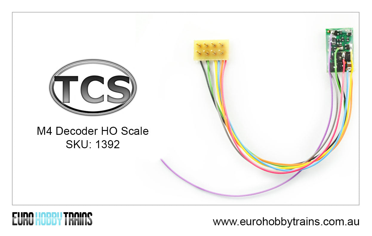 TCS DCC - M4P-3.5" decoder with harness - 8pin NMRA plug SKU: 1392