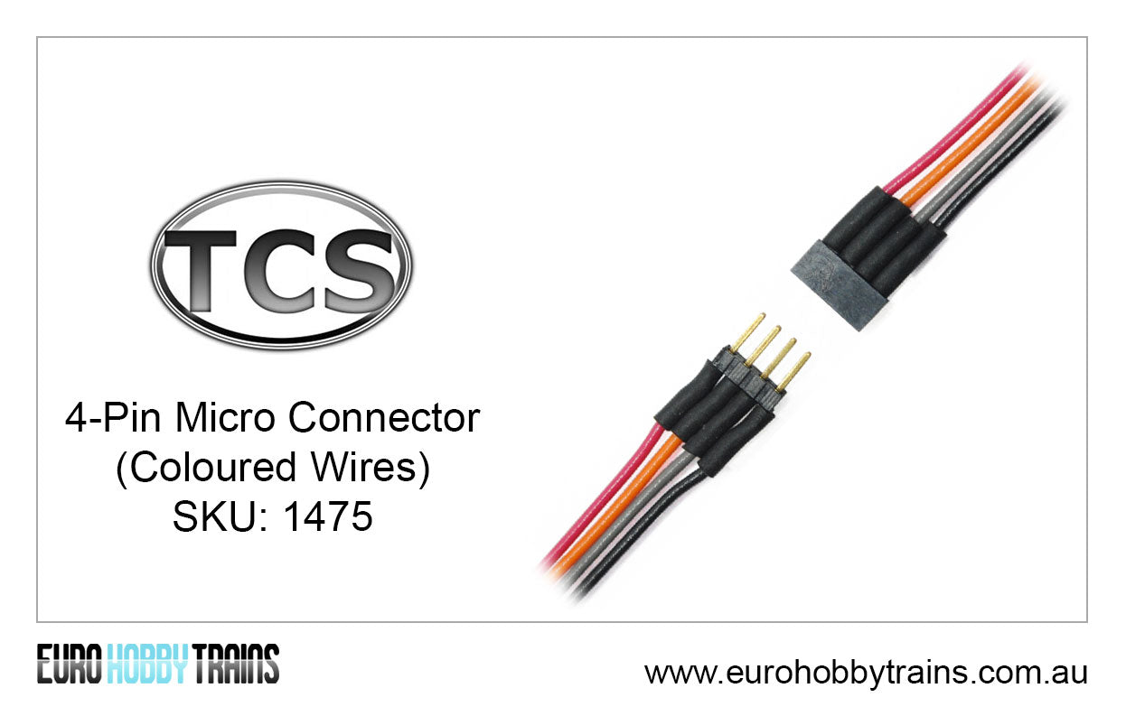 TCS DCC 4-Pin Micro Connector (coloured wires) SKU-1475