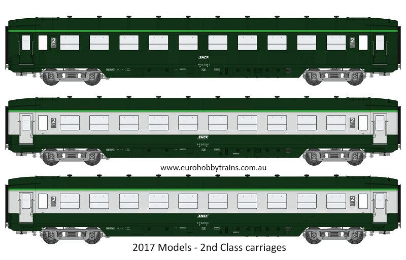 REE Modeles - Set of three 2nd class DEV carriages Ep. V - model VB-134