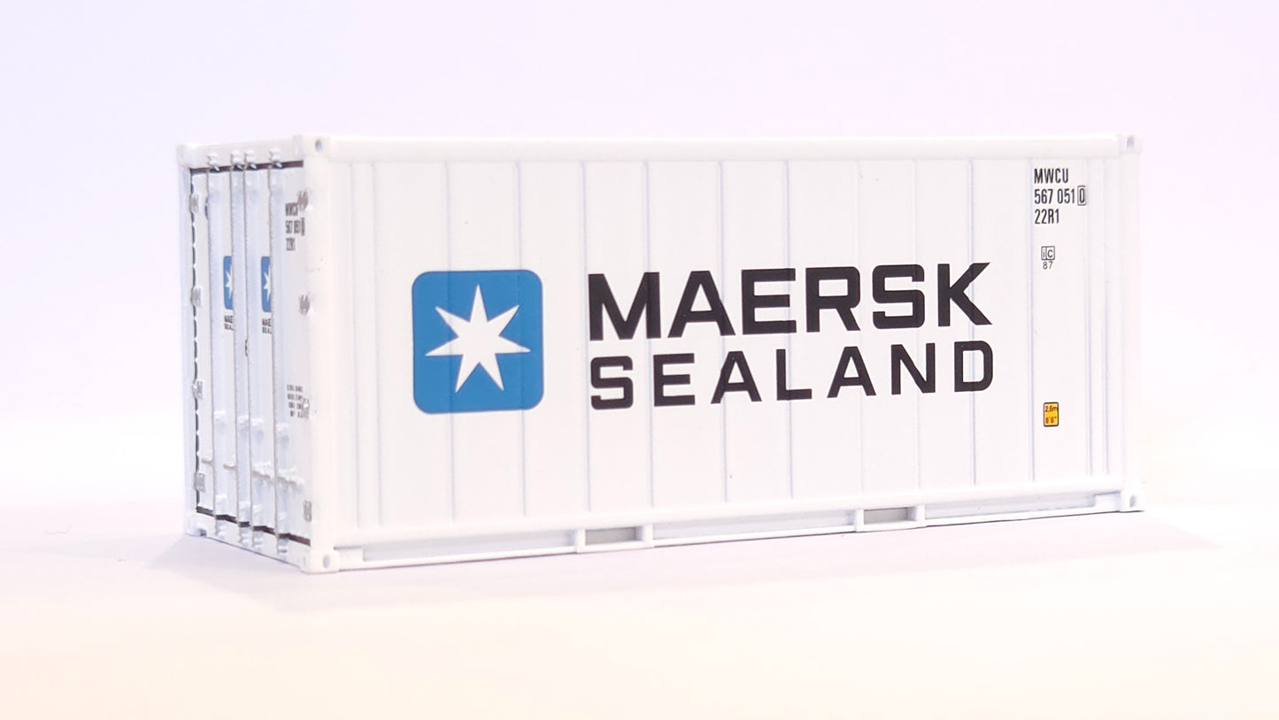1:87 Scale MAERSK SEALAND 20 foot refrigerated shipping container