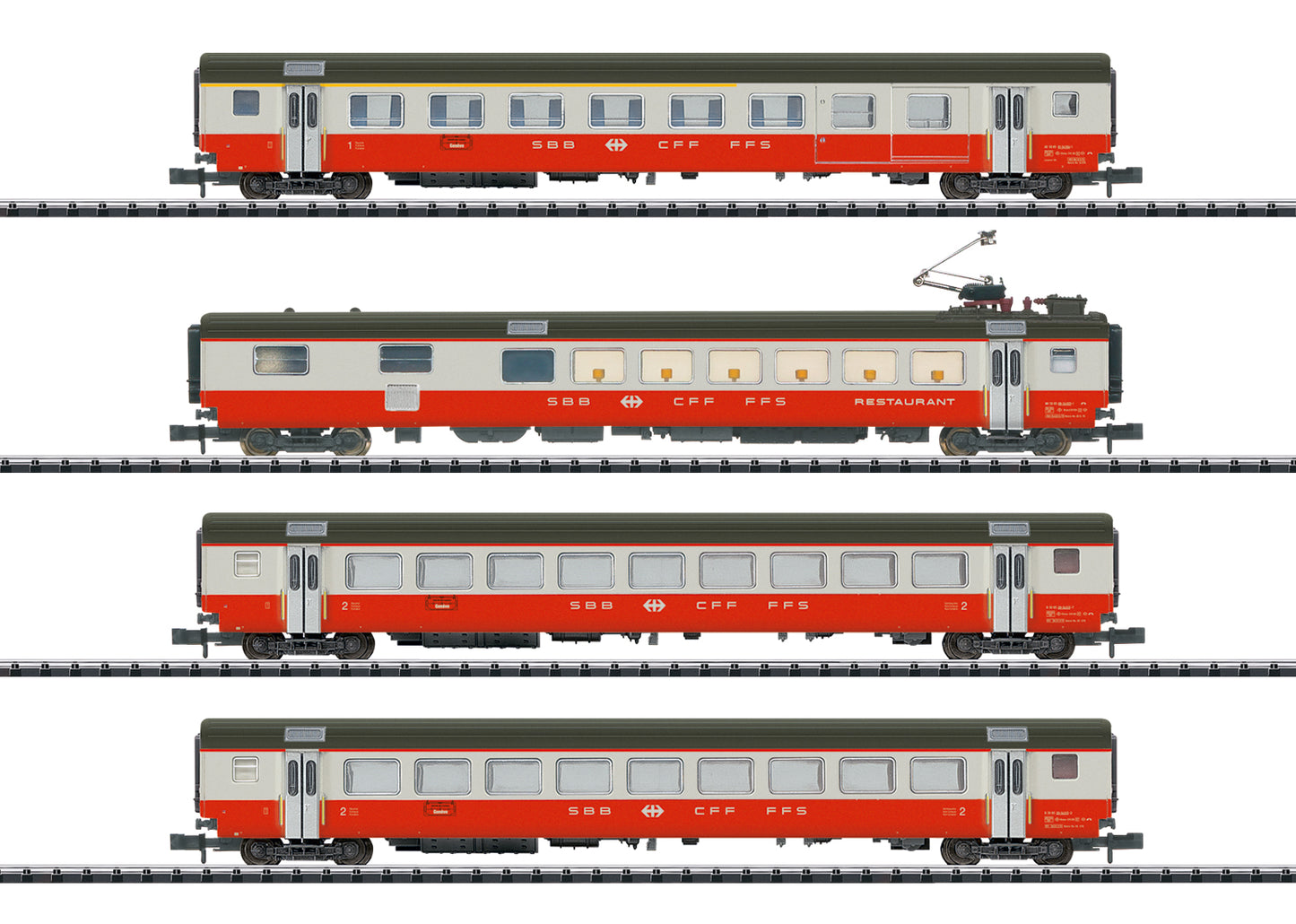 MINITRIX 1:160 Swiss Express Train Car Set - item 18720