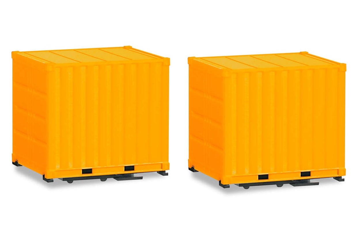 HERPA 1:87 Two pack 10 ft containers, orange - item 053594-002