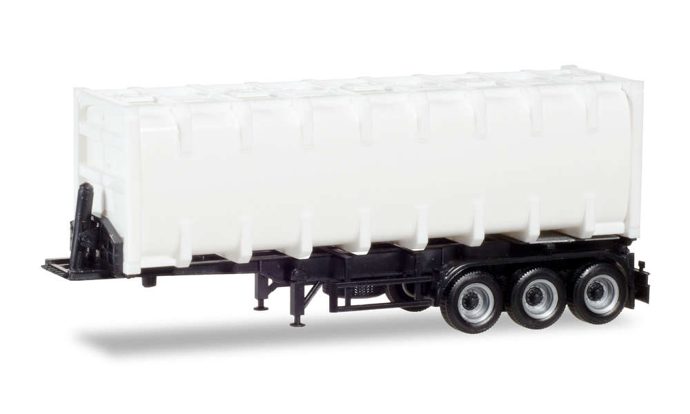 HERPA 1:87 30ft. Bulk container trailer, black chassis - item 076234-002