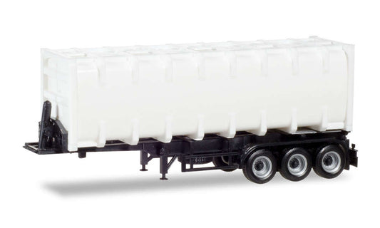 HERPA 1:87 - 30ft. Bulk container trailer, black chassis - item 076234-002