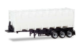 HERPA 1:87 30ft. Bulk container trailer, black chassis - item 076234-002