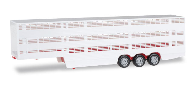 HERPA 1:87 - Cattle trailer, white and red item 076333-002