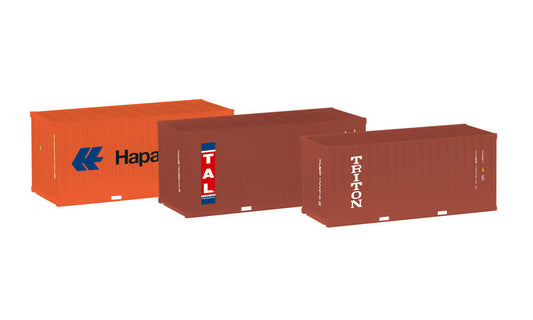 HERPA HO 1:87 - 3x 20 ft container set "HAPAG LLOYD,TAL & TRITON"- item 076432-003