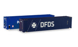 HERPA 1:87 - Two 45 ft. high cube containers "P&O Ferrymaster / DFDS" - item 076937
