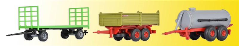 KIBRI HO scale - Agricultural trailers, 3 pieces- item 10908