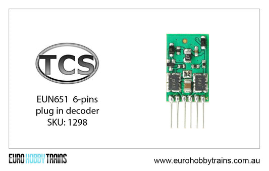 TCS DCC - EUN651 6-pins plug in decoder SKU-1298