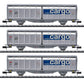MINITRIX 1:160 Swiss Sliding Wall Boxcar Set, SBB - item 15282