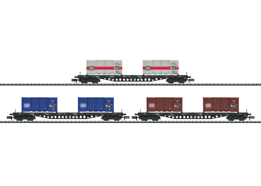 MINITRIX - N SCALE Container freight car set - item 15961