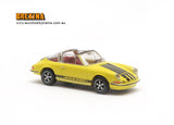 BREKINA 1:87 PORSCHE 911 Targa, yellow with 911 stripes- item 16265