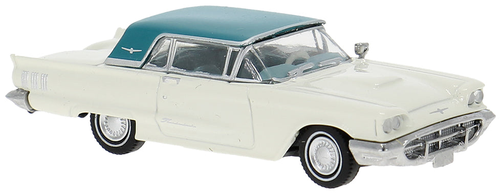 BREKINA 1:87 Ford Thunderbird Convertible, white/aqua blue 1960 - item 18200