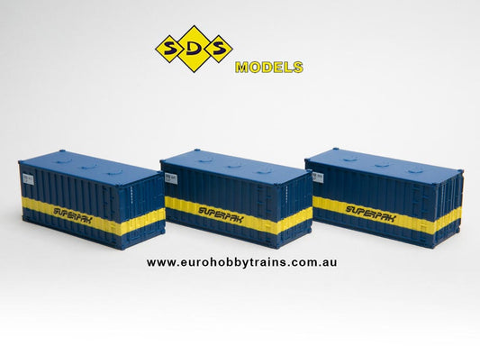 SDS MODELS 1:87 20' Containers ERB SUPERPAK - Pack A