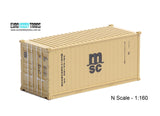 1:160 MSC 20 foot Freight shipping container