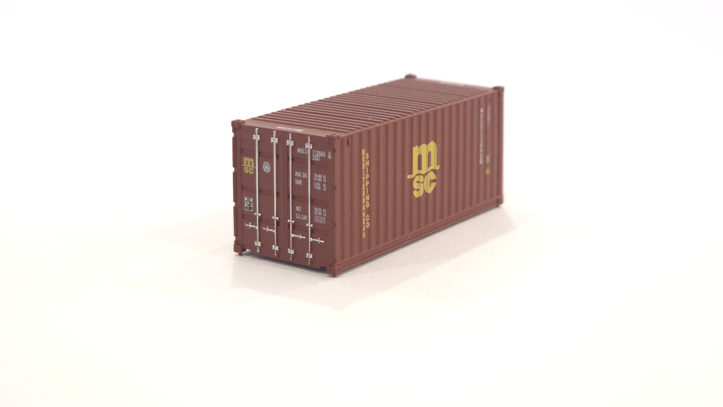 1:160 MSC (brown) 20 foot Freight shipping container