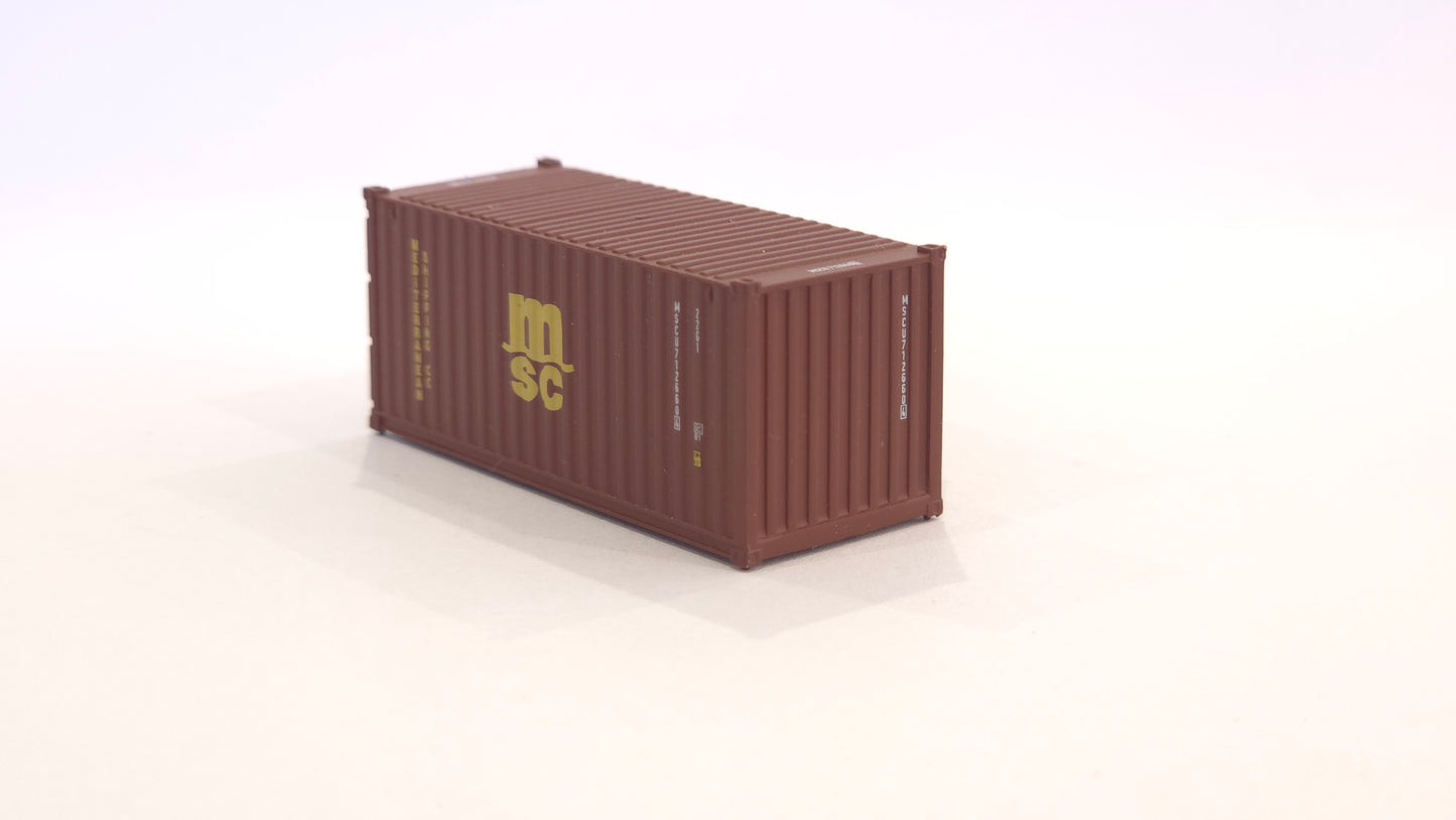 1:160 MSC (brown) 20 foot Freight shipping container