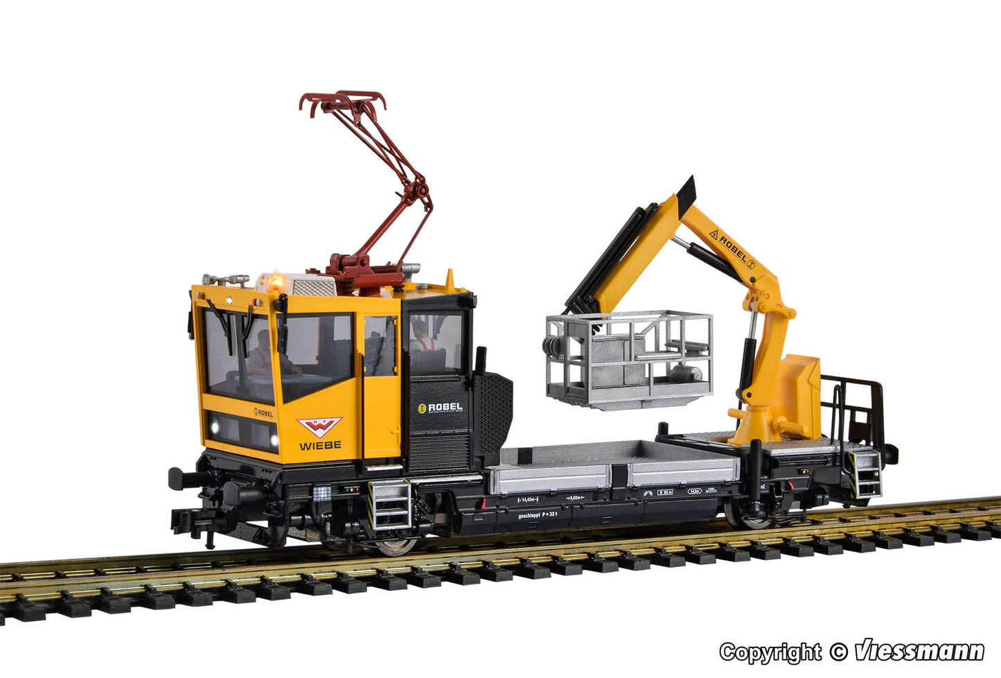 VIESSMANN 1:87 ROBEL track testing car 54.22 WIEBE with pantograph and basket, 2 Rail - item 2618