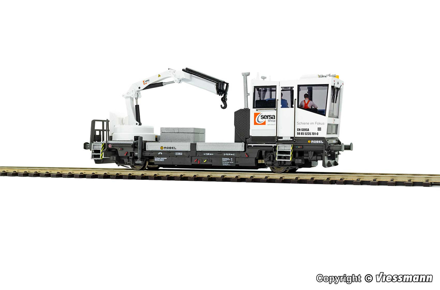 VIESSMANN 1:87 ROBEL track motor car 54.22 SERSA with motorised crane, 2 Rail - item 2630