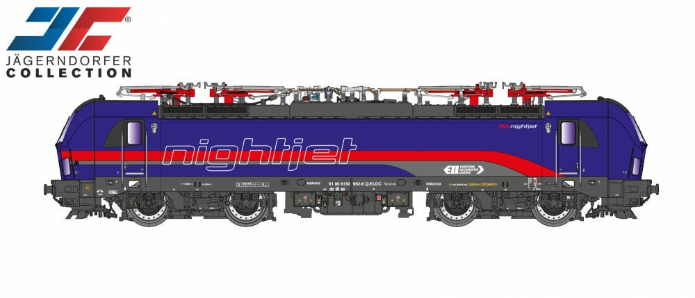 JAGERNDORFER 1:87 Electric locomotive OBB NightJet Vectron ELL 193.962 DCC Sound - item 27102