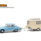 BREKINA 1:87 - Auto Union 1000 with caravan item 28022