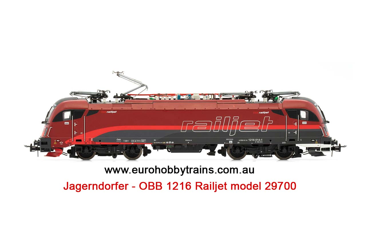 JAGERNDORFER 1:87 Electric locomotive 1216 OBB RailJet - item 29100
