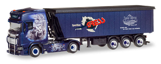 HERPA 1:87 Scania Cs 20 HD Box Semitrailer "Helmut Gress Transporte" - item 309936