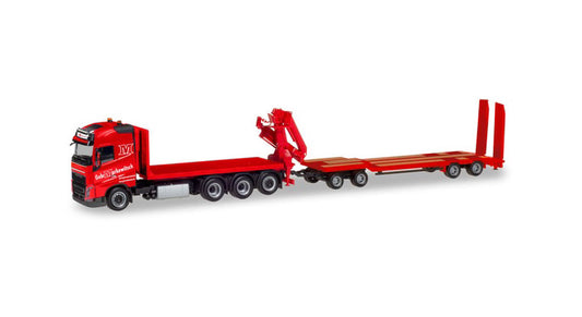 HERPA HO 1:87 - Volvo FH GL Flatbed truck with crane and Goldhofer TU4 item 310086