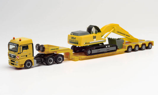 HERPA 1:87 - MAN TGX XLX lowboy semi with "Liebherr" excavator - item 312301