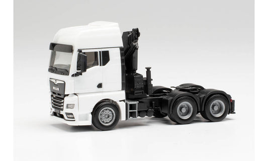 HERPA 1:87 - MAN TGX GX 6X4 truck with a crane, white - item 313100