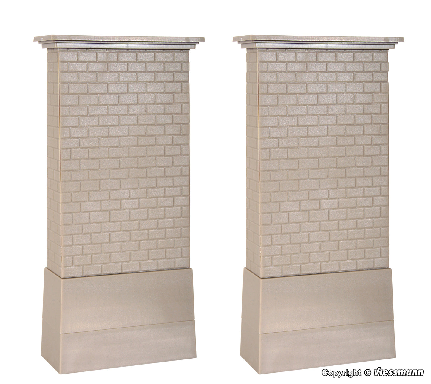 KIBRI 1:87 Brick viaduct central pillar with concrete base, 2 pieces - item 39751