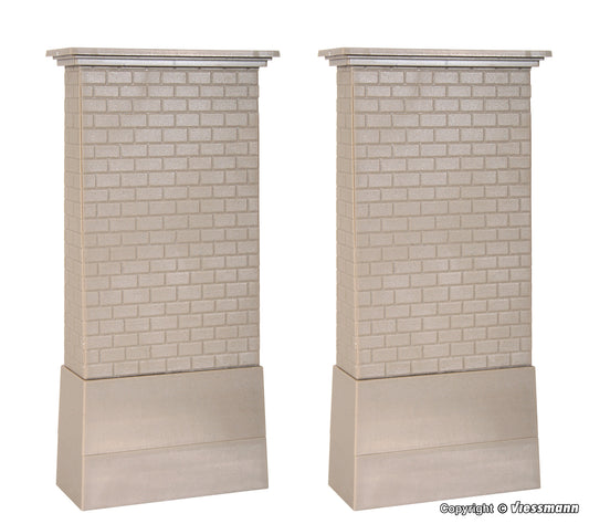 KIBRI 1:87 Brick viaduct central pillar with concrete base, 2 pieces - item 39751