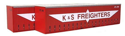 ON TRACK MODELS 1:87 K&S Freighters 40' Curtain Sided Containers - item 40CS-03a