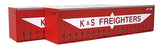 ON TRACK MODELS 1:87 K&S Freighters 40' Curtain Sided Containers - item 40CS-03a