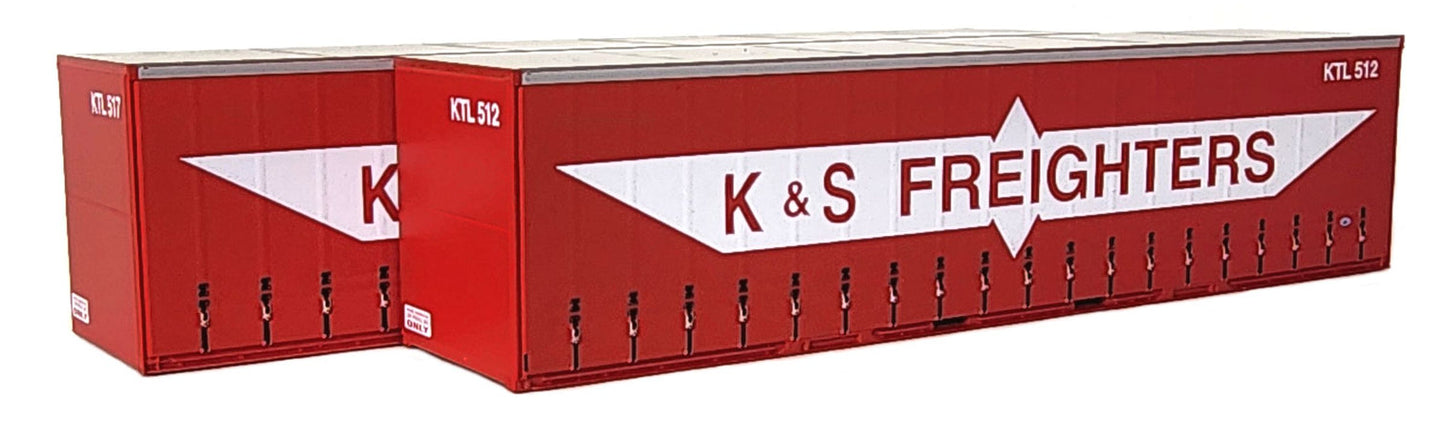 ON TRACK MODELS 1:87 K&S Freighters 40' Curtain Sided Containers - item 40CS-04a