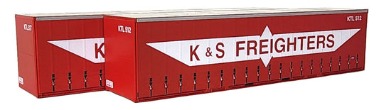 ON TRACK MODELS 1:87 K&S Freighters 40' Curtain Sided Containers - item 40CS-04a