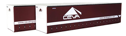 ON TRACK MODELS 1:87 Ceva Maroon 40' Curtain sided Containers - item 40CS-36