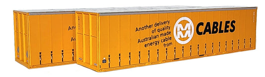 ON TRACK MODELS 1:87 -37 MM Cables Orange 40' Curtain sided Containers - item 40CS-37